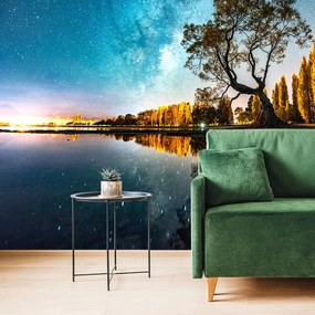 Самозалепващ фототапет – Дърво под звездното небе