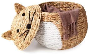 Детска кошница за играчки от воден зюмбюл естествена ø 40x43 cm Cat – Compactor