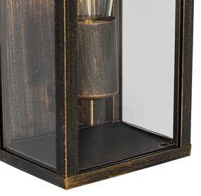 Винтидж стенна лампа антично злато 26 см IP44 - Charlois