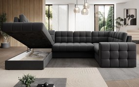 Ъглов диван Bale U-Антрацит-Ляв