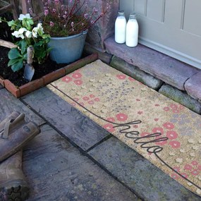 Изтривалка от кокосови влакна 40x120 cm Hello Scribbly Floral – Artsy Doormats
