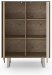 Сиво-естествено шкафче от декор от дъб 90x120 cm Millay – Marckeric