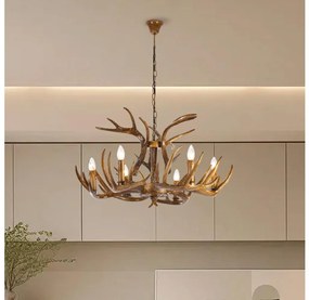 Brilagi - Полилей на верига DEER 6xE14/10W/230V, диаметър 80 см, с еленови рога