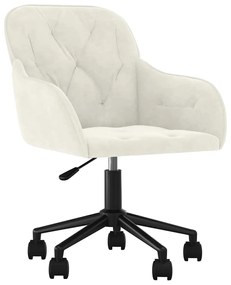 344876 vidaXL Въртящ се офис стол, кремав, кадифе
