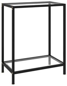 322827 vidaXL Конзолна маса, прозрачна, 60x35x75 cм, закалено стъкло