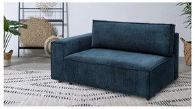 Тъмносин модул за диван от велур, ляв ъгъл Nihad modular – Bobochic Paris