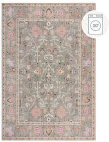 Светлозелен килим подходящ за пране 190x290 cm Una Floral – Flair Rugs