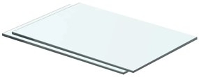 3051554 vidaXL Рафтове, 2 бр, панели прозрачно стъкло, 40x20 см
