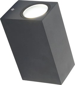 Интелигентна стенна лампа тъмно сива IP44 с 2 WiFi GU10 - Baleno