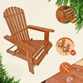 Градински сгъваеми шезлонги Adirondack от акациева дървесина - комплект от 2