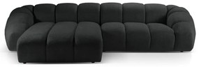 Черен ъглов диван (ляв ъгъл) Diana – Micadoni