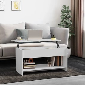 809647 vidaXL Кафе маса, бяла, 102x50x52,5 см, инженерно дърво