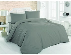 Тъмносиво памучно спално бельо за двойно легло 200x200 cm - Mijolnir