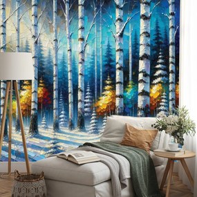 Тапет – Цветна зимна гора