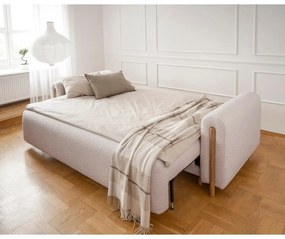 Бежов/кремав сгъваем/с място за съхранение диван от прежда с примки от букле 244 cm Arcadova – ELTAP