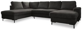 Тъмносив сгъваем ъглов диван от рипсено кадифе (ляв ъгъл) Lofty Lilly – Miuform