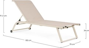 Градински шезлонг метален в естествен цвят Taylor – Bizzotto