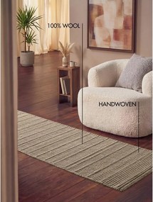 Бежова ръчно изработена вълнена пътека 80x250 cm Camden Parker – Ted Baker