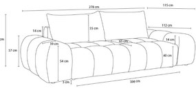 Шенилов диван в цвят горчица 278 cm Everest – Bobochic Paris