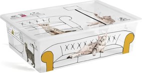 Бяла пластмасова кутия за съхранение с капак 55x39x16 cm C Box Style – KIS