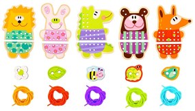 Tooky toy  -  Дървена игра за шиене Animals TL417