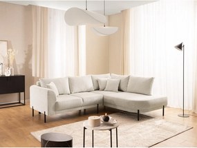 Бежов шенилов ъглов диван (десен ъгъл/L форма) Mauris – Ropez