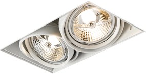 Комплект от 6 вградени спота бели GU10 70mm 2-Light Trimless - Oneon