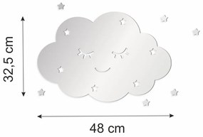 Детско декоративно огледало за стена с мотив на облаци