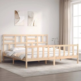 3193091 vidaXL Рамка за легло с табла Super King Size дърво масив