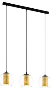 Eglo 79461 - Полилей на кабел BOLSANO 3xE27/28W/230V златист/черен
