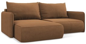 Оранжев разтегателен ъглов диван с място за съхранение (ляв ъгъл) Nanea – Makamii