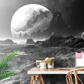 Тапет – Фантастичен черно-бял пейзаж