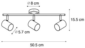 Модерен прожектор бронз наклоняем 3-светлина - Jeana