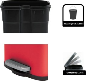 Червено стоманено кошче за боклук с педал 5 l Akira – Spirella