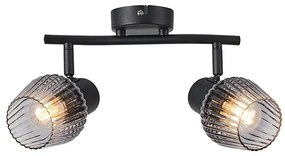 Prezent 14101 - Спот OASIS 2xE27/60W/230V черен/опушен