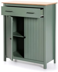 Зелен/естествен висок скрин от масивен бор 90x110 cm Miranda – Marckeric