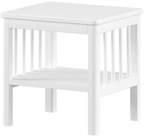 Бяло детско нощно шкафче от масивен бук Forrest – Vipack