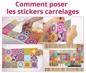 Комплект от 60 декоративни стикера за стена , 15 x 15 cm Fernando - Ambiance