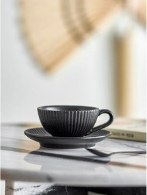 Черна керамична чаша за капучино 200 ml Neri – Bloomingville