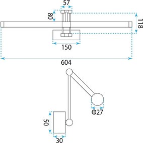 LED аплик за баня APP1900-1W 60cm BRUSH GOLD