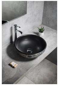 Черна керамична кръгла мивка ø 41 cm Priori – Sapho