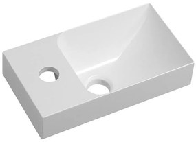 Sapho - Стенна мивка PICCOLINO 31x17 cm лява/леян мрамор/бяла