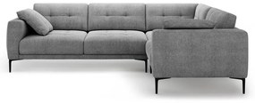 Сив ъглов диван (десен ъгъл/L форма) Bemy – Micadoni