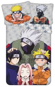 Единично памучно детско спално бельо 140x200 cm Naruto "Grey" – Jerry Fabrics