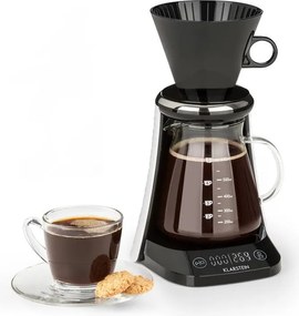 Klarstein Craft Coffee, кафе машина, тегло, таймер, надставка с филтър, 600 мл, черно/бял