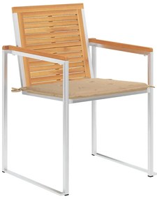 3078611 vidaXL Градински столове, 8 бр, с възглавници, тиково дърво масив