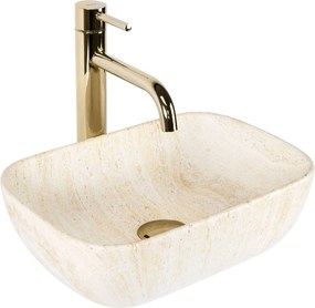 Умивалник за плот Rea BELINDA MINI TRAVERTINE MATT