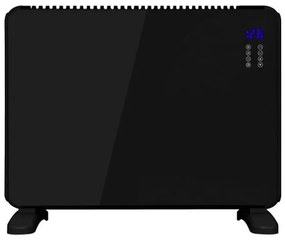Конвектор със стъклен панел ZEPHYR ZP 1974 G, 2000W, За стена или под, 2 степени, Дистанционно, 5 до 35°C, LCD, Черен