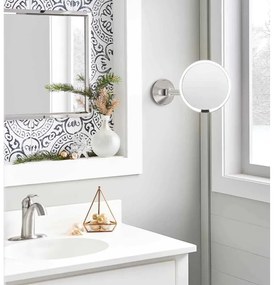 Козметично огледало със светлина/увеличително (10x) ø 12 cm Travel – simplehuman