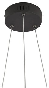 Дизайнерска висяща лампа черна кръгла с 3-степенно димиране - Krisscross